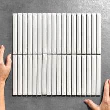 Akira White Kit Kat Porcelain Mosaic Tile